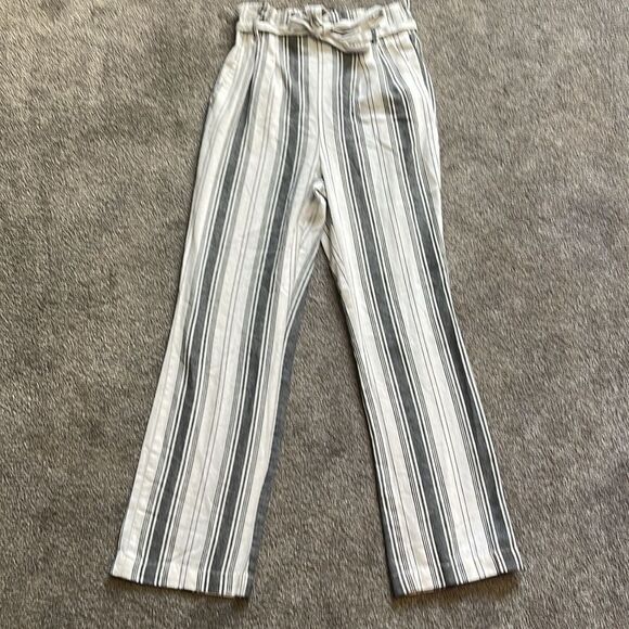 CI SONO COTTON BLEND BLUE/WHITE STRIPPED WIDE-LEG ETHAN PANTS SIZE M - Picture 3 of 13